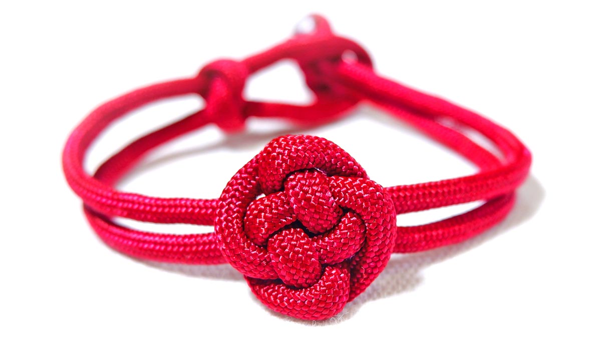 【金具なしで 超簡単に作れる】パラコードでチャイニーズ・ボタン・ノットのブレスレットの編み方！ Paracord Chinese Button Knot Bracelet