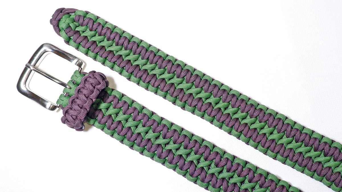 【初めてでも 簡単】パラコードでベルトの作り方！平編み（コブラ編み）の応用  Paracord Belt