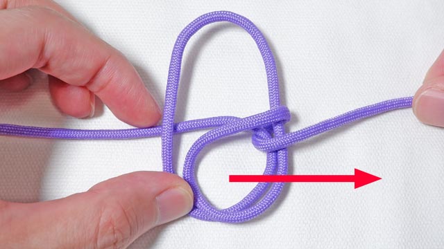 パラコードでジッパータブの編み方、Padlock Knot