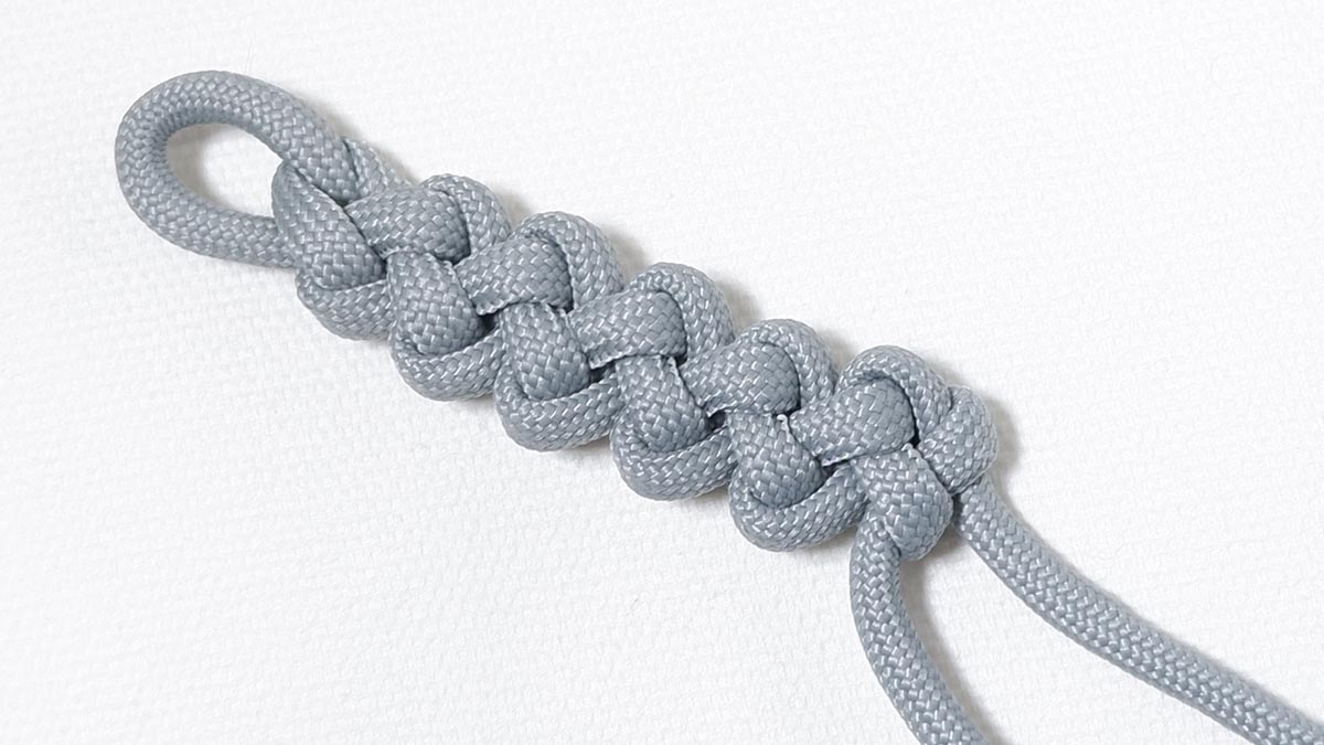 【石畳のような綺麗な 結び方】ジッパー編み（くさり結び）の編み方！ Zipper Sinnet