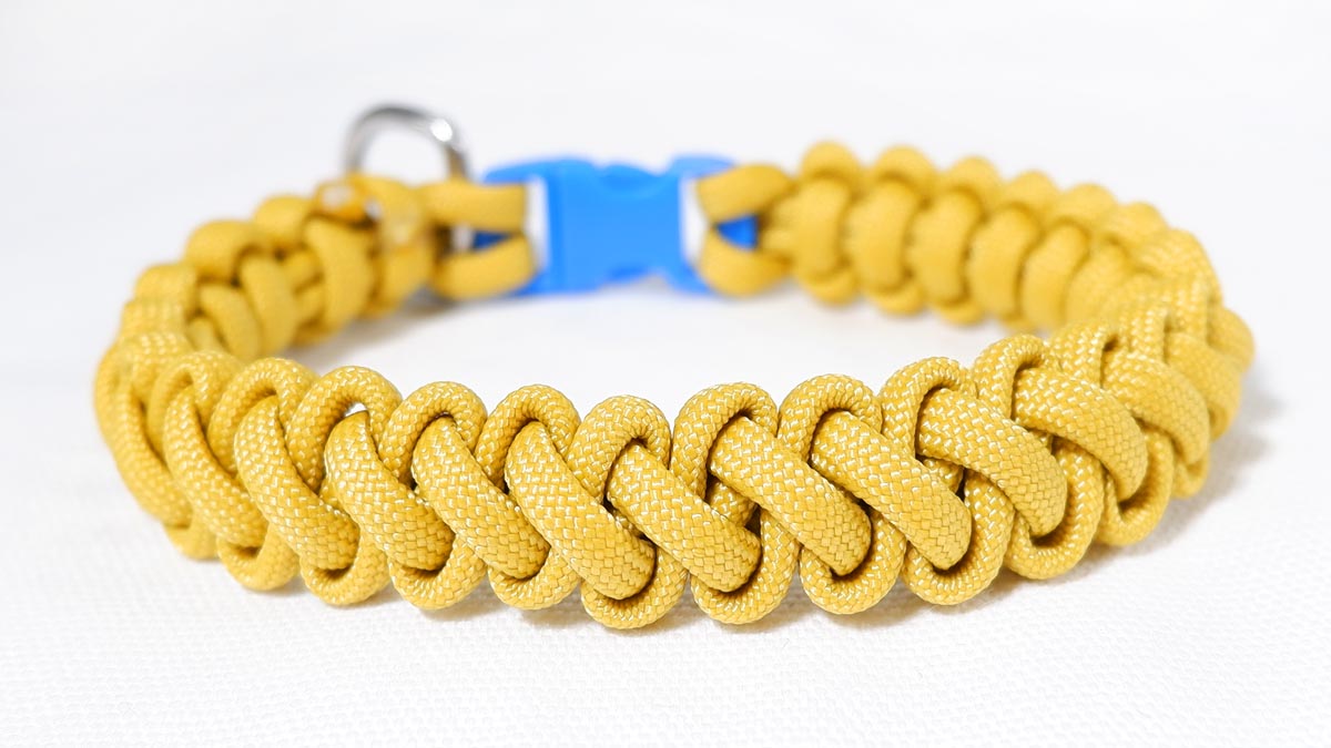 【ワンちゃん用に 最適】パラコードでブーツレース編み（単色）の首輪の編み方！