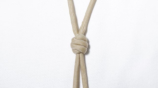 パラコードでジッパータブの編み方、Extended Matthew Walker Knot