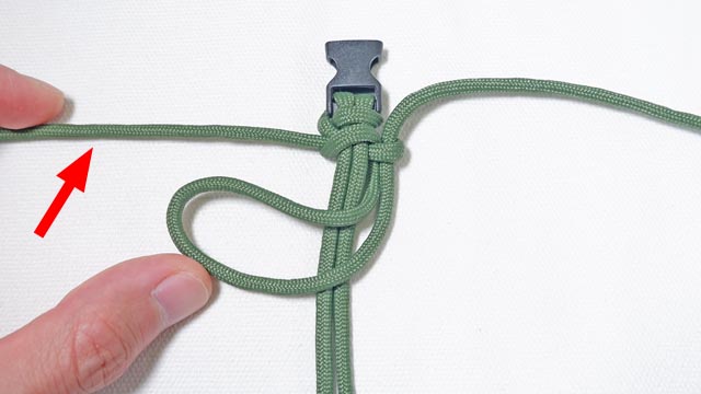 パラコードでブレスレットの編み方、平編み（コブラ編み）クイックリリース