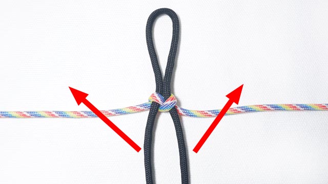 パラコードでダブルスネークノットのキーホルダーの作り方