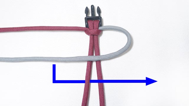 パラコードでModified Half Hitchのバックル ブレスレットの作り方 