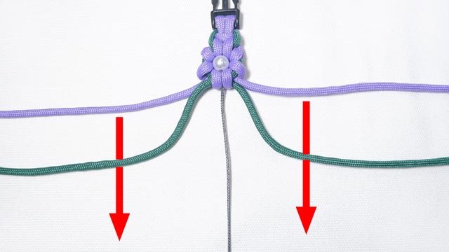 パラコードでお花のバックル ブレスレットの作り方