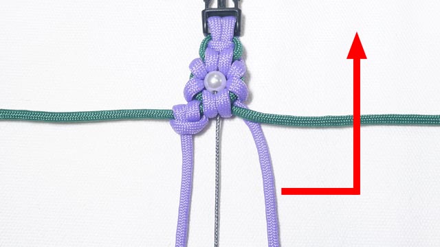 パラコードでお花のバックル ブレスレットの作り方