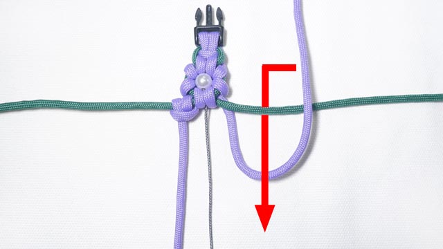 パラコードでお花のバックル ブレスレットの作り方