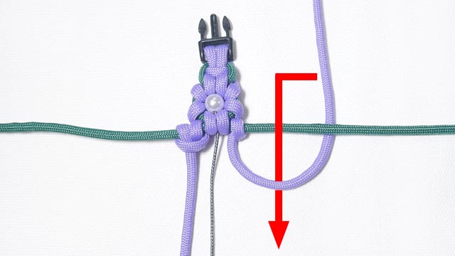 パラコードでお花のバックル ブレスレットの作り方