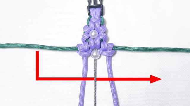 パラコードでお花のバックル ブレスレットの作り方
