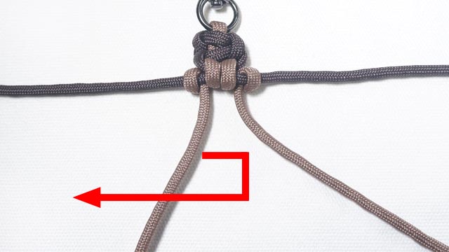 パラコードで肉球編みのキーホルダーの編み方