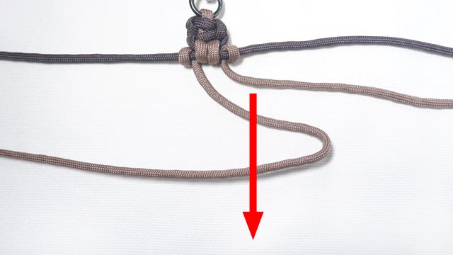 パラコードで肉球編みのキーホルダーの編み方