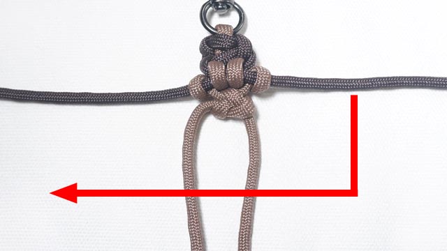 パラコードで肉球編みのキーホルダーの編み方