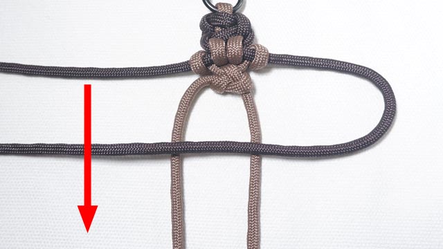 パラコードで肉球編みのキーホルダーの編み方