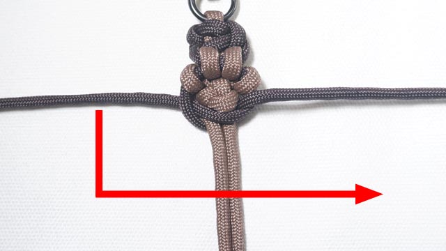 パラコードで肉球編みのキーホルダーの編み方