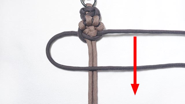 パラコードで肉球編みのキーホルダーの編み方