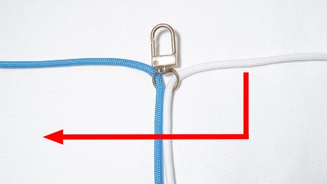 パラコードで2色の平編みスマホストラップの編み方