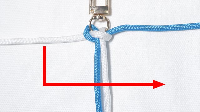 パラコードで2色の平編みスマホストラップの編み方