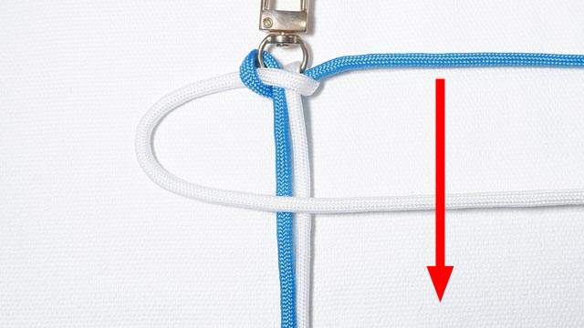 パラコードで2色の平編みスマホストラップの編み方