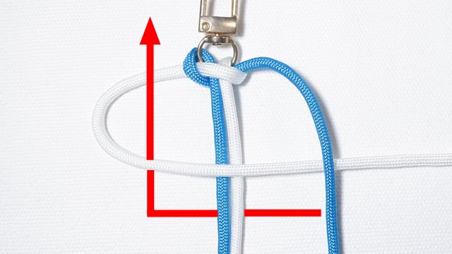 パラコードで2色の平編みスマホストラップの編み方