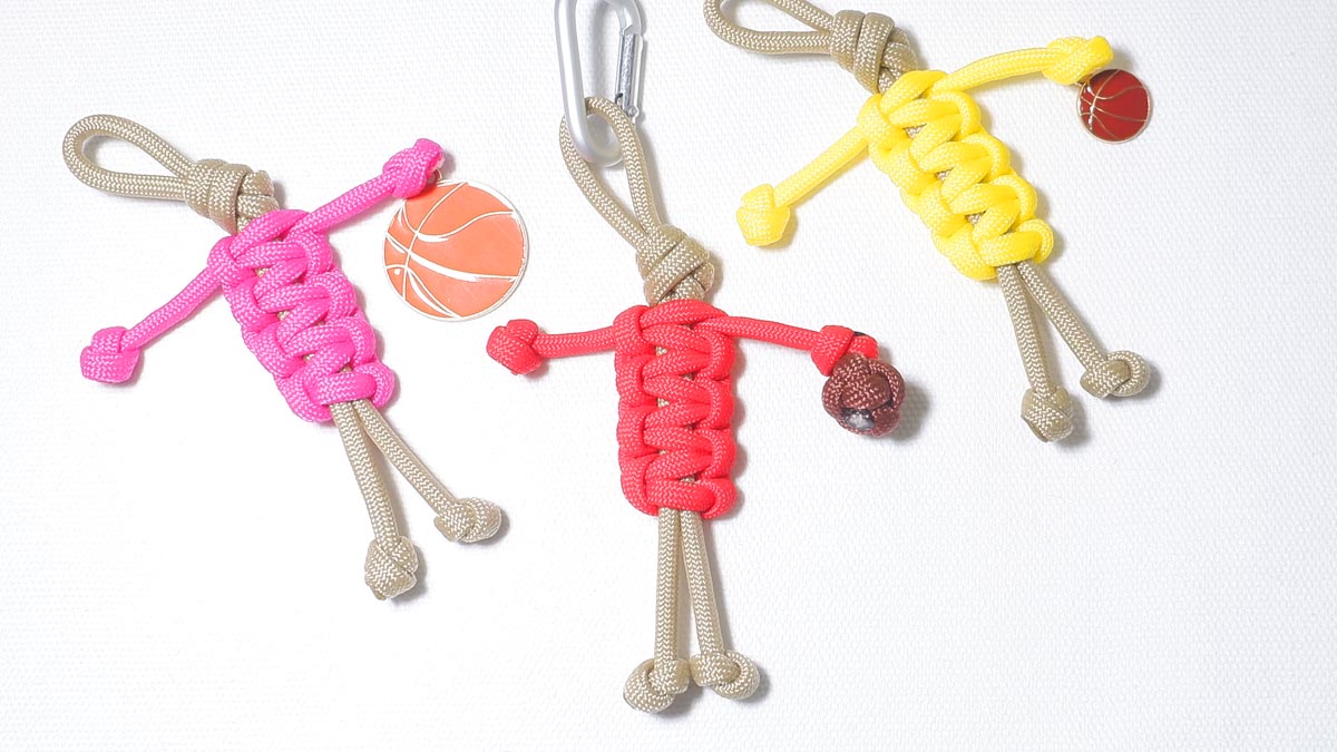 パラコードでバスケットボールの人形キーホルダーの編み方