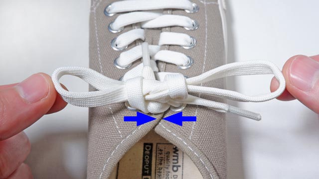 イアンセキュアノットで靴紐の結び方